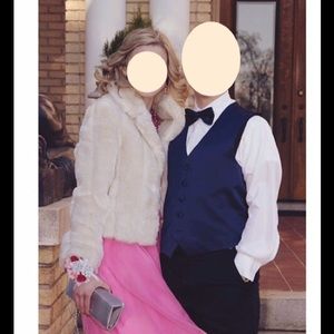 Blonde Faux Fur Fitted Jacket by Black Rivet